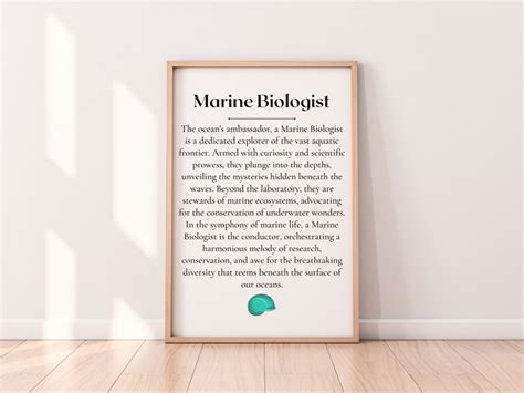 Marine Biologist Definition Printable Art Digital Download For Ocean