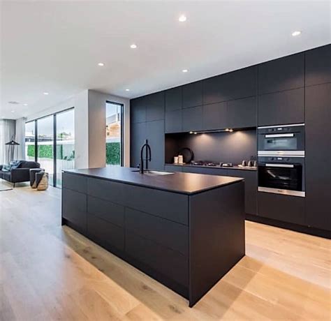 Matte Black Cabinetry Screams Luxury In This Modern Kitchen By
