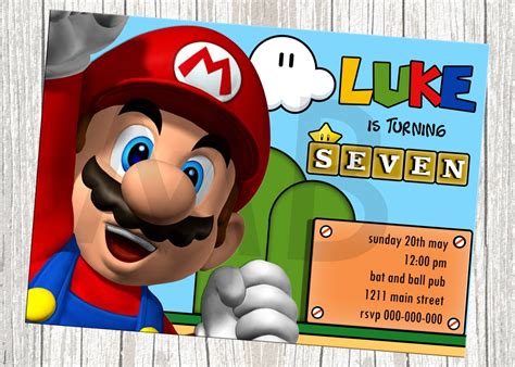 Super Mario Birthday Invitations Free Printable Birthday Invitation