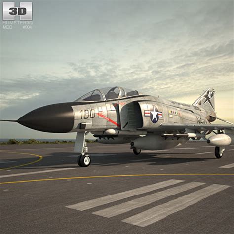 Został opracowany na zamówienie marynarki wojennej stanów zjednoczonych przez wytwórnię mcdonnell aircraft corporation. f4 3D McDonnell Douglas F-4 Phantom II | CGTrader