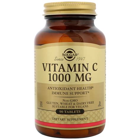 A protective antioxidant that provides immune support. Solgar, Vitamin C, 1000 mg, 90 Tablets - iHerb.com