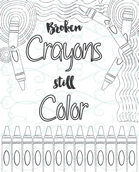 Color pictures of affirmations, positive quotes, inspirational text, uplifting words and more! Adult Inspirational Coloring Page printable 10-Broken Crayons