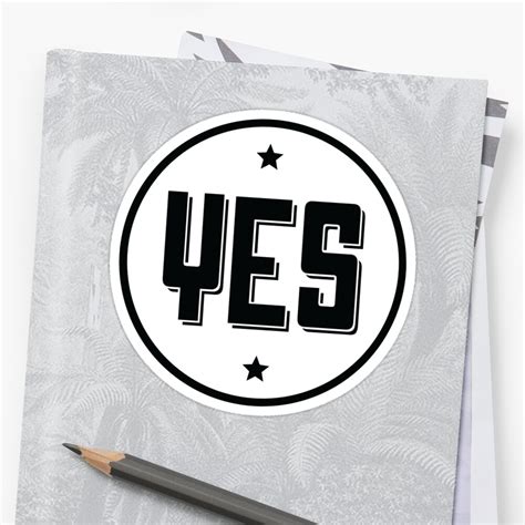 Yes Sticker By Estini Redbubble