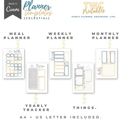 Canva Planner Template Editable Planner Canva Canva Etsy