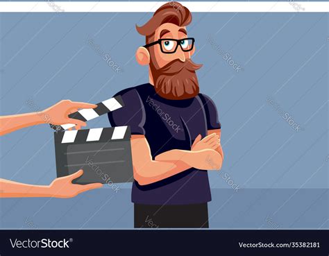 Professional Male Actor Performing On Set Cartoon Vector Image