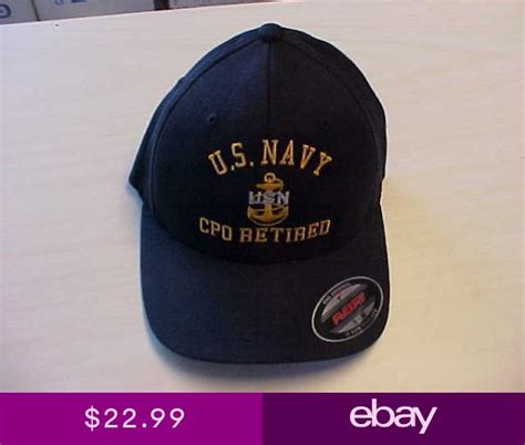 Us Navy Chief Petty Officer Cpo Retired Embroidered Flexfit Cap Hat