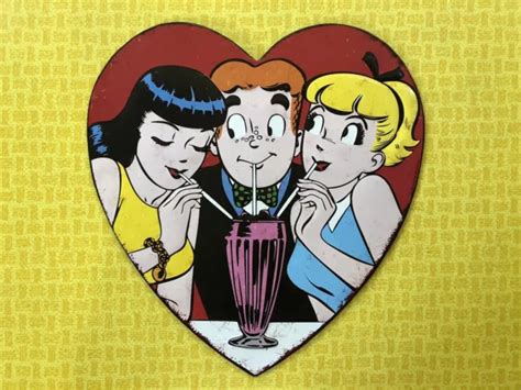 retro 60 s cartoons and comics archie veronica betty heart embossed metal sign 28 00 picclick
