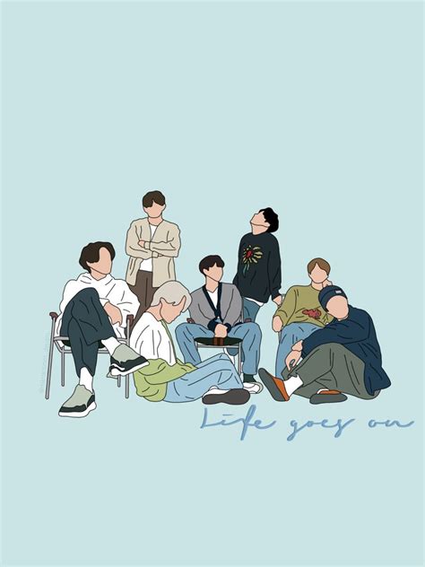 Life Goes On Bts Wallpaper En P Steres Ilustraciones Bts Dibujo Ilustraciones