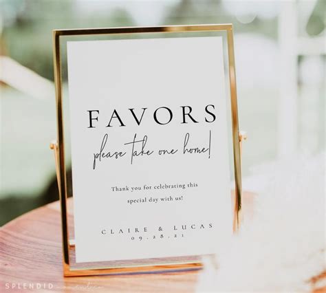 Modern Wedding Favors Sign Template Printable Wedding Favors Please