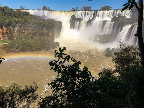Iguazu Waterfalls Rainbow Stock Image Image Of Light 86545569