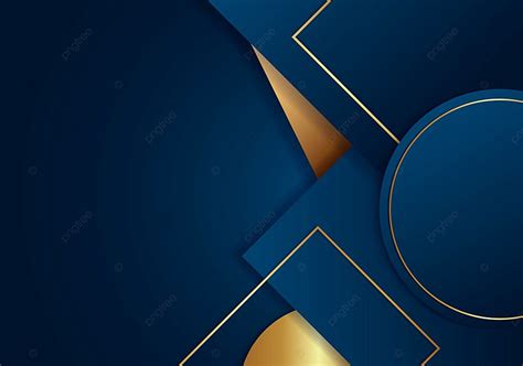 Abstract Blue Geometric With Gold Stripes On Dark Blue Background