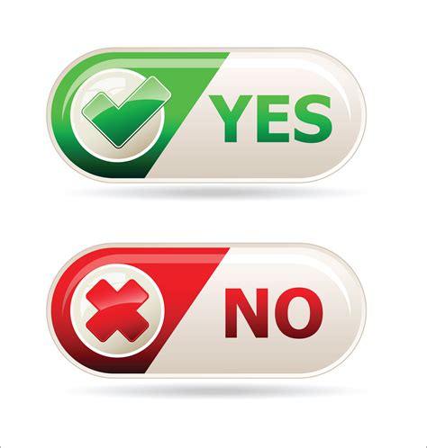 Yes And No Sign Of Product Quality And Choice Collection 324263 Vector