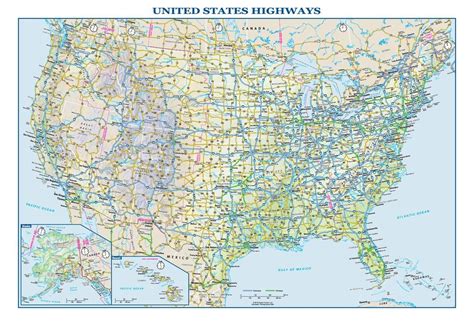 USA Interstate Highways Wall Map