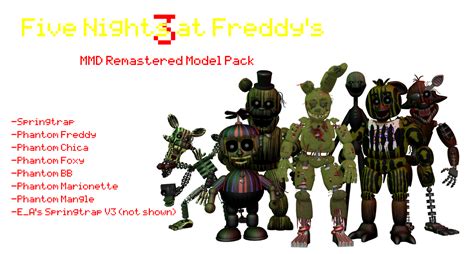 Mmd Fnaf 3 Pack Remastered Dl By Oscarthechinchilla On Deviantart