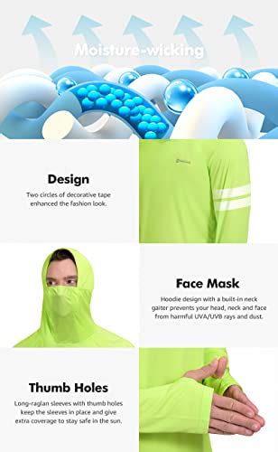해외직구전문 쇼핑365 Pretchic Mens Face Mask Upf 50 Sun Protection Shirt