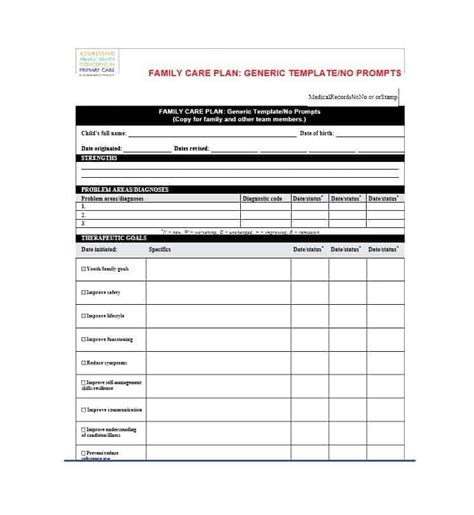 Chiropractic Care Plan Template