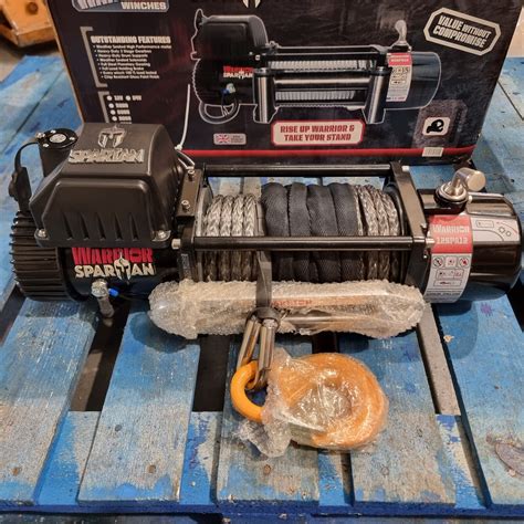 warrior 12000lb 5400kg 24v spartan synthetic rope recovery 4x4 electric winch ebay