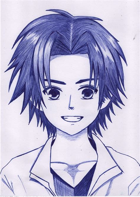 How To Draw Anime Boy Using Only One Pen Anime Drawing Tutorial For