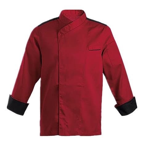 2019 Traditional Red 100 Cotton Chef Jacket Cheap Long Sleeve Formal