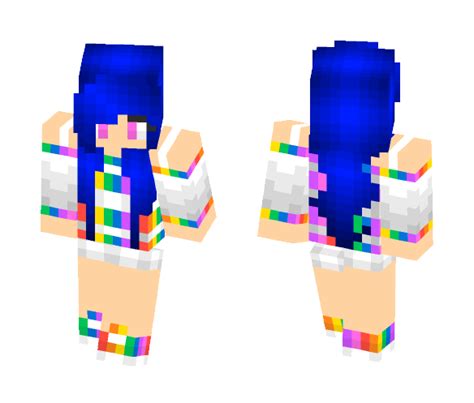 Download Rainbow Girl Blue Hair Minecraft Skin For Free