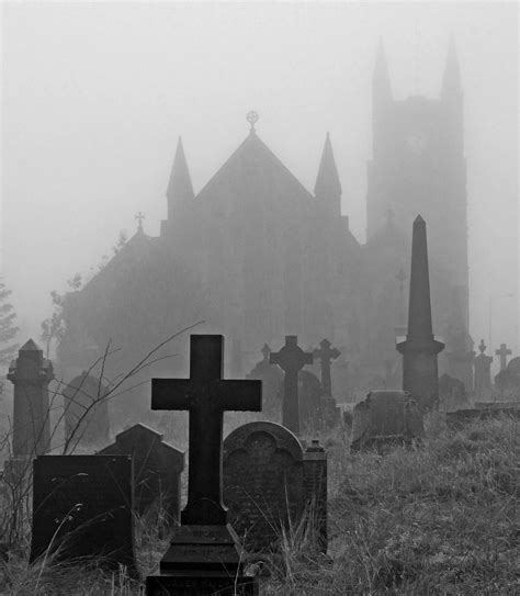 Misty Churchyard Dark Fantasy Art Gothic Aesthetic Graveyard