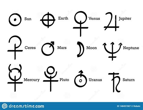 Alchemical Symbols Icons Set Alchemy Elements Pictogram Sun Earth And