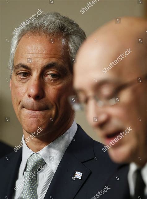 Chicago Mayor Rahm Emanuel Listens While Editorial Stock Photo Stock