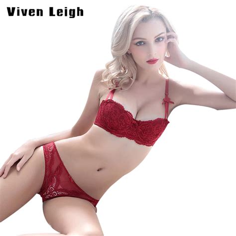 Buy Lingerie Set For Women Jacquard Lace Panties For Women Half Cup Adjusted
