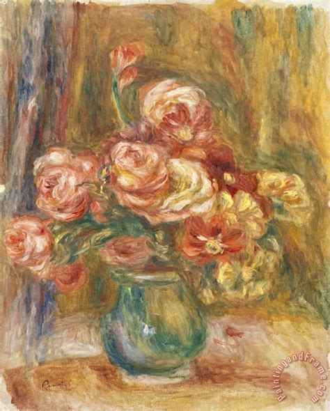 Pierre Auguste Renoir Vase Of Roses Painting Vase Of Roses Print For Sale