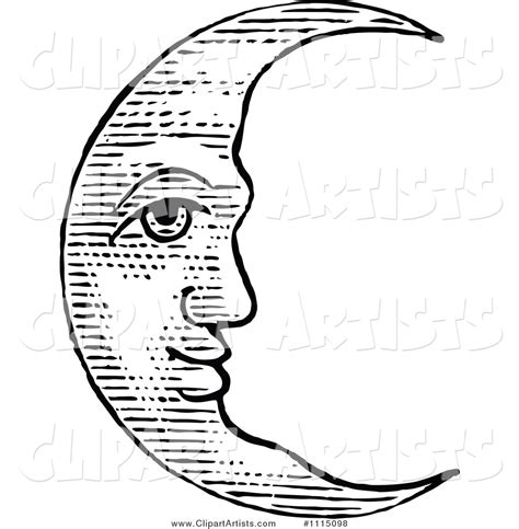 Crescent Moon Face Drawing At Explore Collection