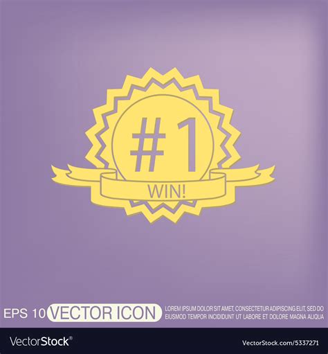 First Place Ribbon Rosette Icon Victory Royalty Free Vector