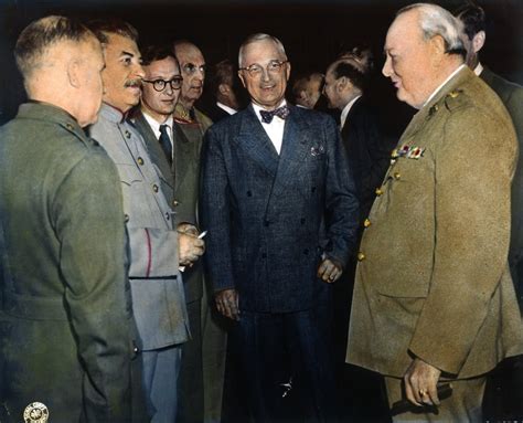 Wwii Potsdam Conference Npremier Joseph Stalin President Harry S Truman And Prime Minister
