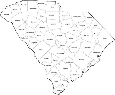 South Carolina Counties Map