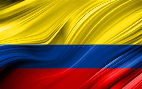 Download Wallpapers 4k Colombian Flag South American Countries 3d