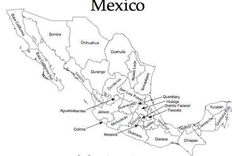 Mexico Map Coloring Pages Learny Kids