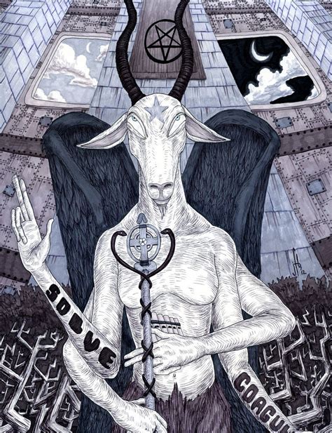 Baphomet By Madbaumer On Deviantart Dark Images Satanic Art Illustration Art