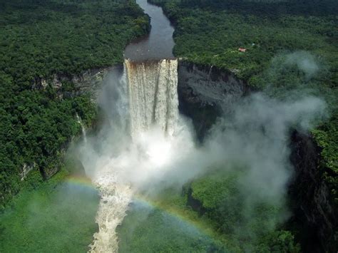 Kaieteur Falls M Tall Waterfall In The Rainforest Wondermondo