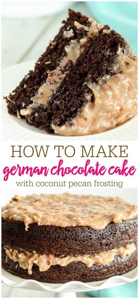Combine flour, baking soda and salt in medium bowl; German Chocolate Cake with Coconut Pecan Frosting | Lil ...