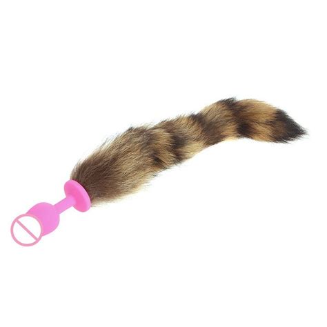 Funny Adult Sex Toy New Funny Smooth Faux Fur Fox Tail Silicone Butt