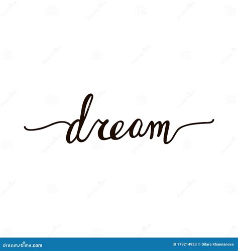 Dream Lettering Black Ink Handwritten Font Vector Quote For Blog Or