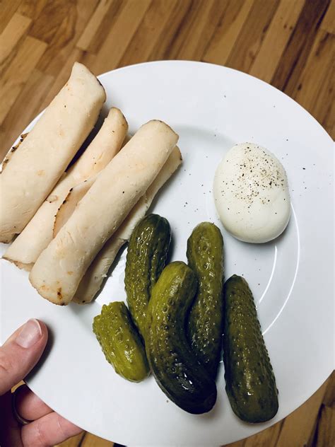 Ragu® old world style® pasta sauce, turkey breast deli meat, mixed salad greens and 3 more. Keto snack. Pickles, egg, deli meat in 2020 | Dairy free ...