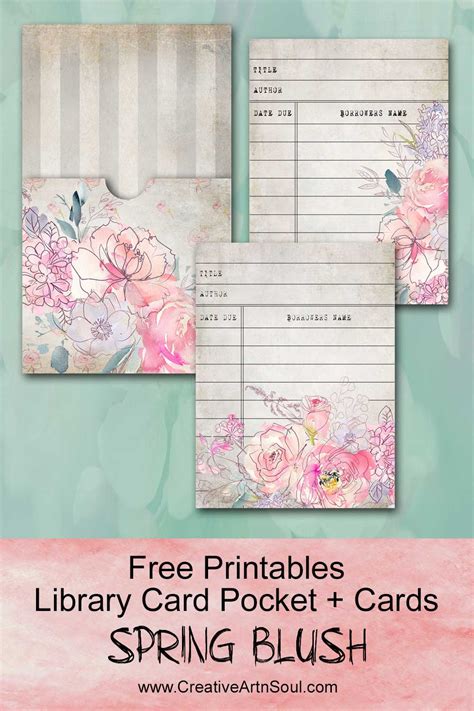 Free Junk Journal Printables Library Cards And Pocket Creative
