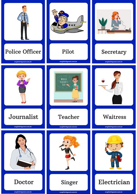 Occupations Flashcards English4good Vocabulary