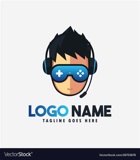 Gaming Logo Design Template For Gamer Royalty Free Vector