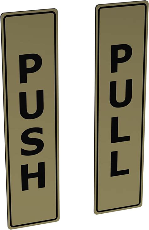 Pair Of Metallic Push And Pull Adhesive Door Signs Generic Door Sign