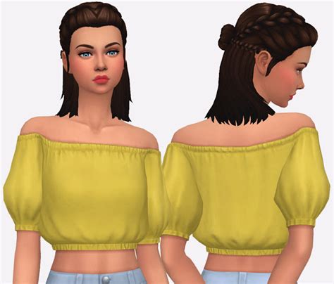 Off Shoulder Top Re Colours At Simlish Designs Sims 4 Updates