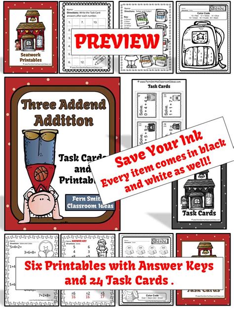 Just Published Three Digit Addition Task Cards And Printables And A