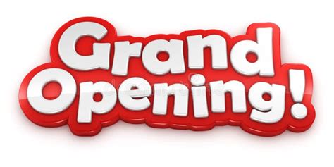 Grand Opening Text Banner On White Background Stock Illustration