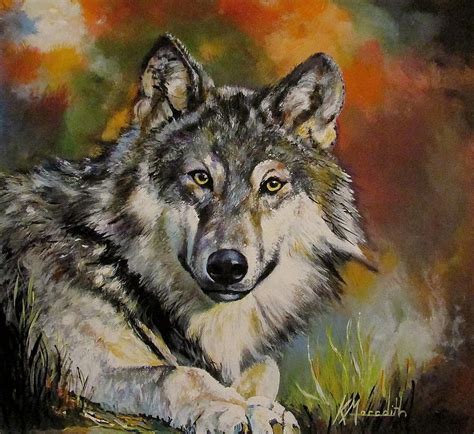 Wolf Painting By Kevin Meredith