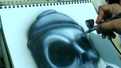 Speed Painting How To Airbrush A Skull Spray Can Iwata Eclipse Hp Cs